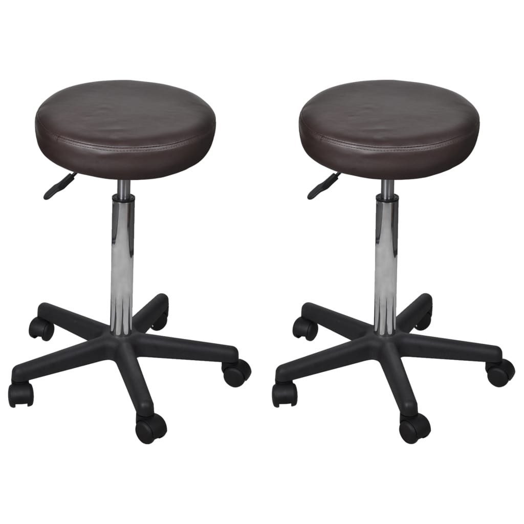 vidaXL Bürostuhl Bürohocker 2 Stk. Braun günstig online kaufen