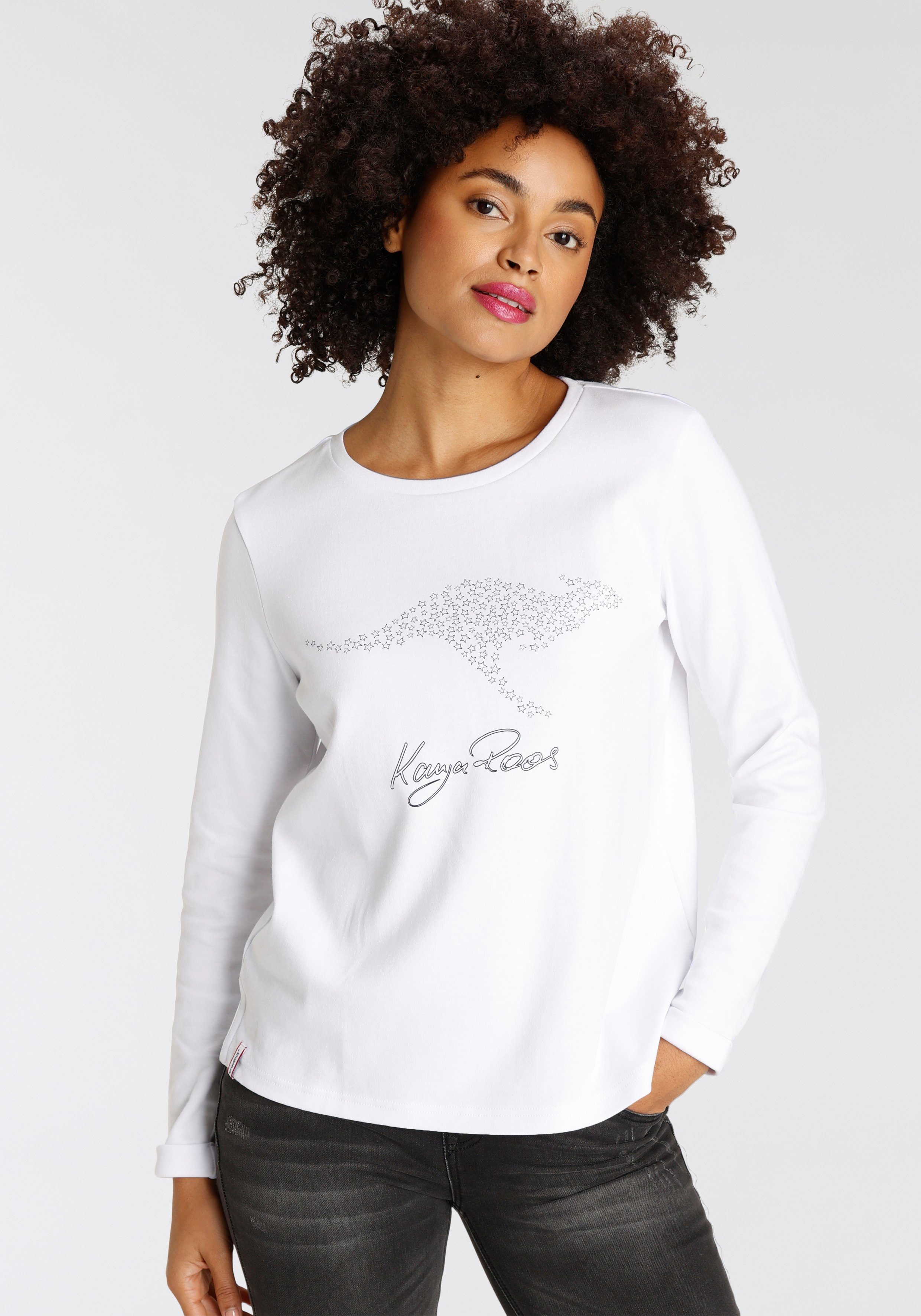 KangaROOS Sweatshirt Langarm, figurumspielend, unifarben, mit günstig online kaufen