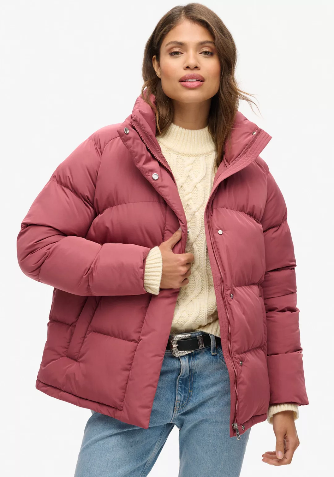 Superdry Steppjacke "MID LENGTH PUFFER JACKET", mit Kapuze günstig online kaufen