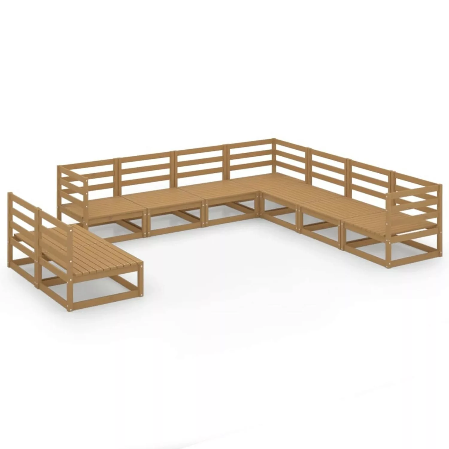 vidaXL 9-tlg Garten-Lounge-Set Honigbraun Massivholz Kiefer Modell 19 günstig online kaufen