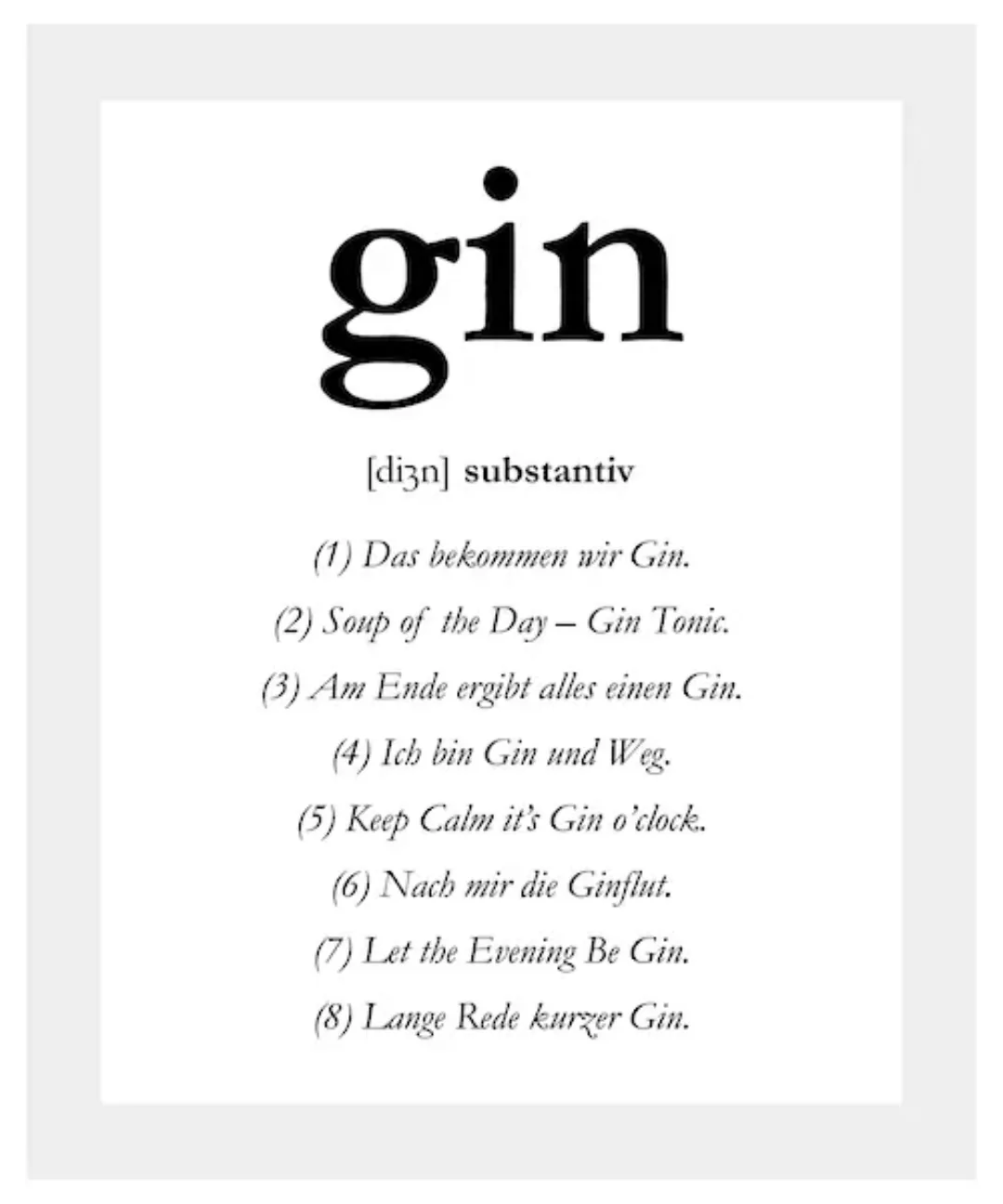 queence Bild »gin«, Sprüche & Texte, Spruch, gerahmt günstig online kaufen