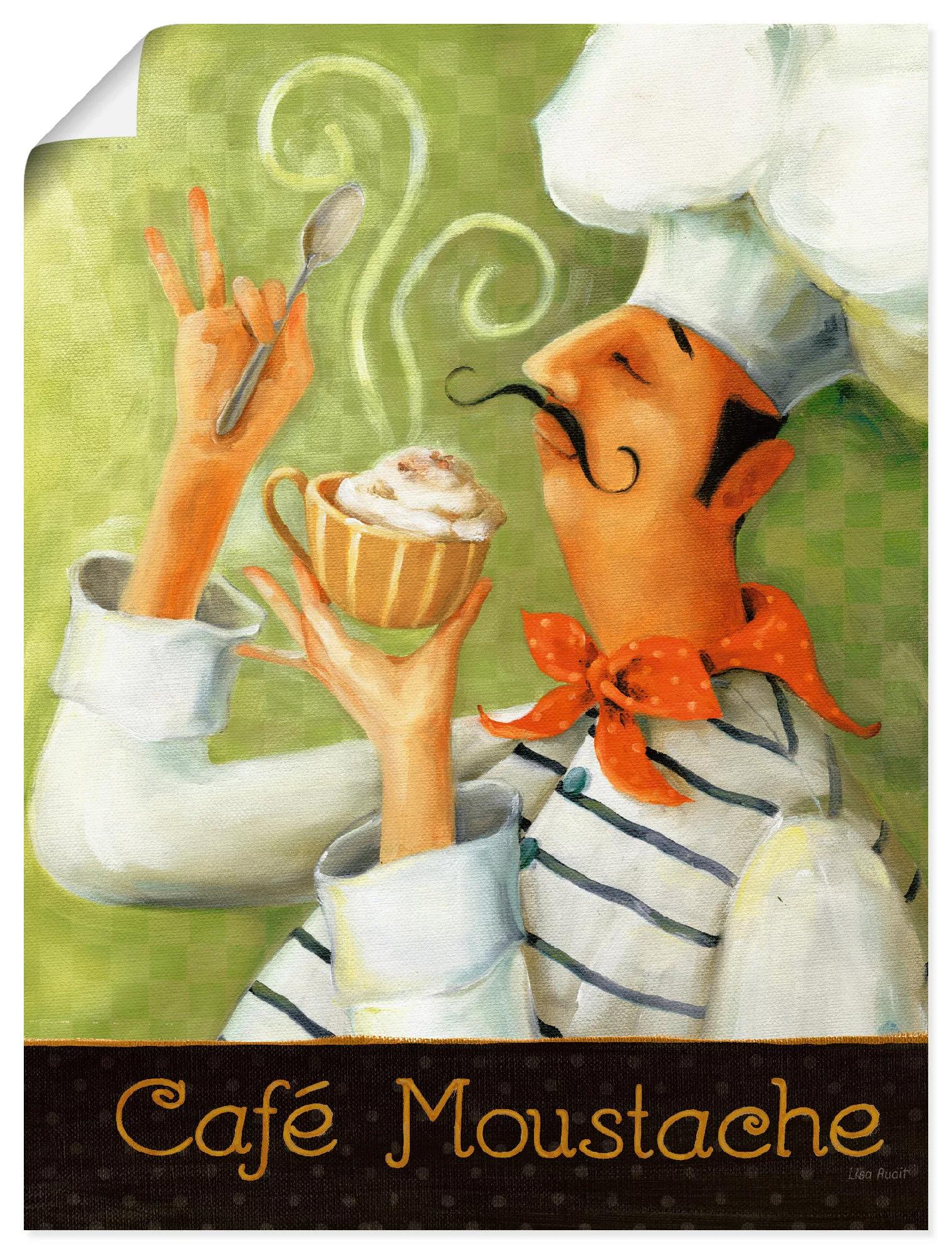 Artland Poster "Cafe Moustache II", Getränke, (1 St.), als Leinwandbild, Wa günstig online kaufen