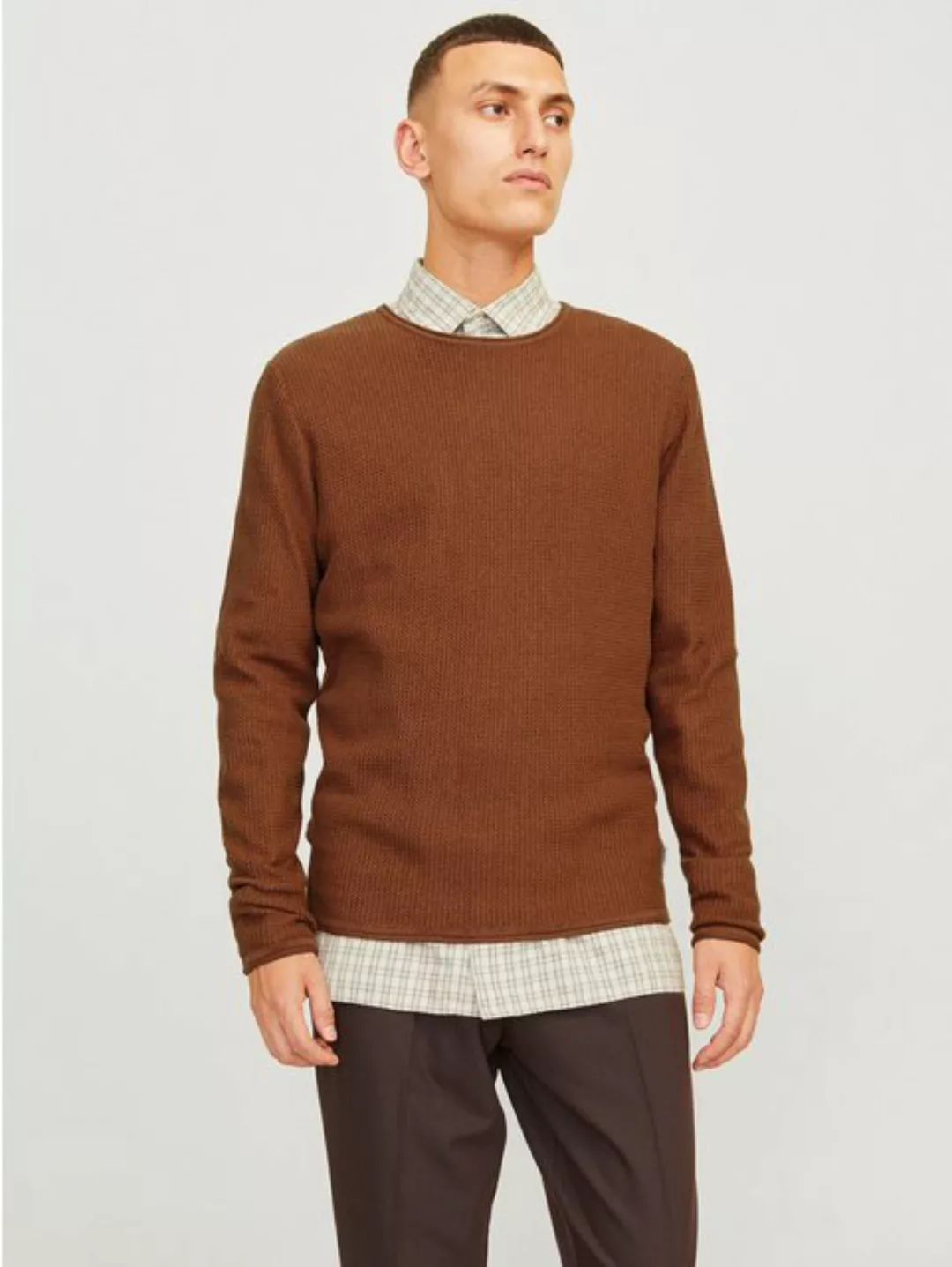 Jack & Jones Rundhalspullover JJECOOPER KNIT CREW NECK NOOS in Strick Optik günstig online kaufen