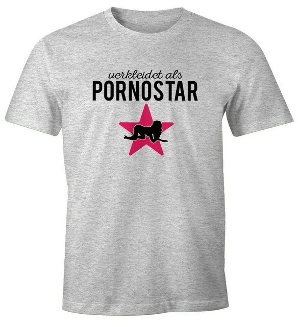 MoonWorks Print-Shirt Herren T-Shirt verkleidet als Pornostar Kostüm Verkle günstig online kaufen