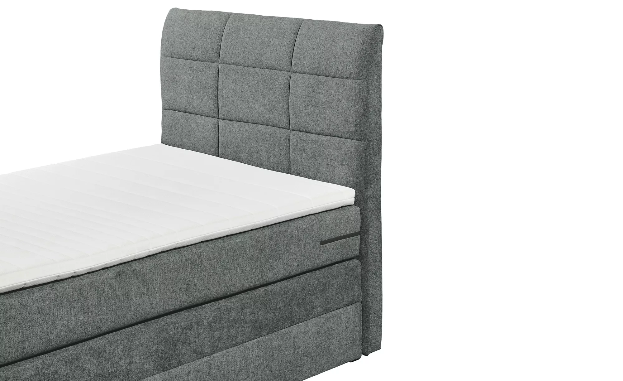 uno Boxspringbett mit Bettkasten - grau - 103 cm - 113 cm - Betten > Boxspr günstig online kaufen