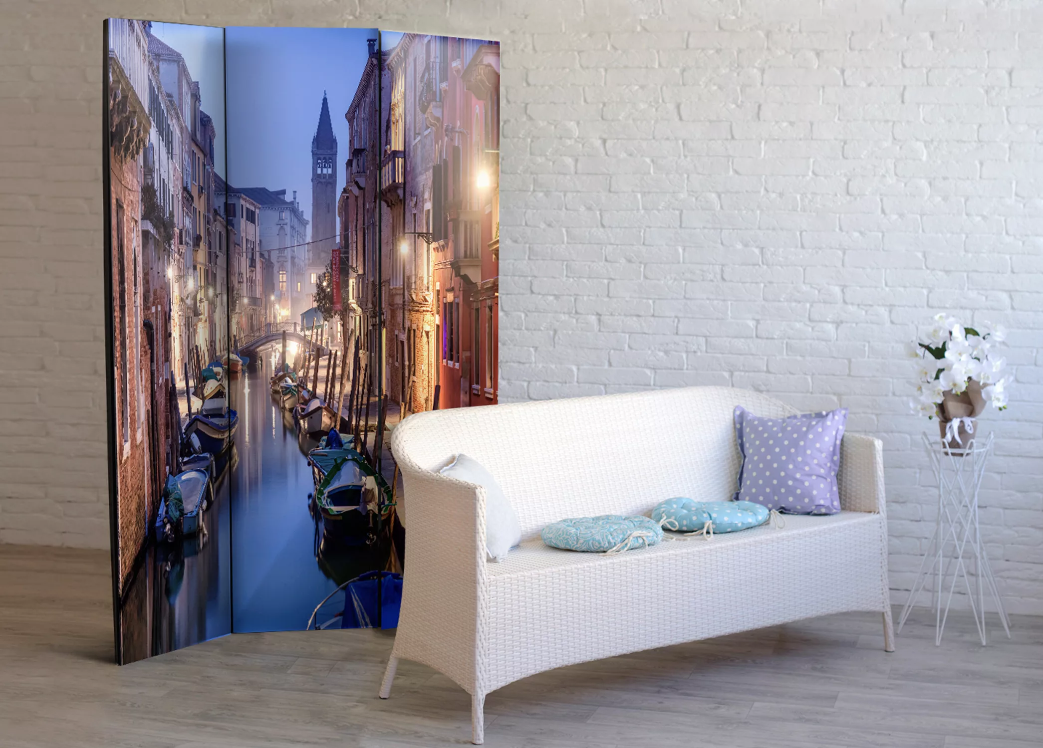 3-teiliges Paravent - Evening In Venice [room Dividers] günstig online kaufen