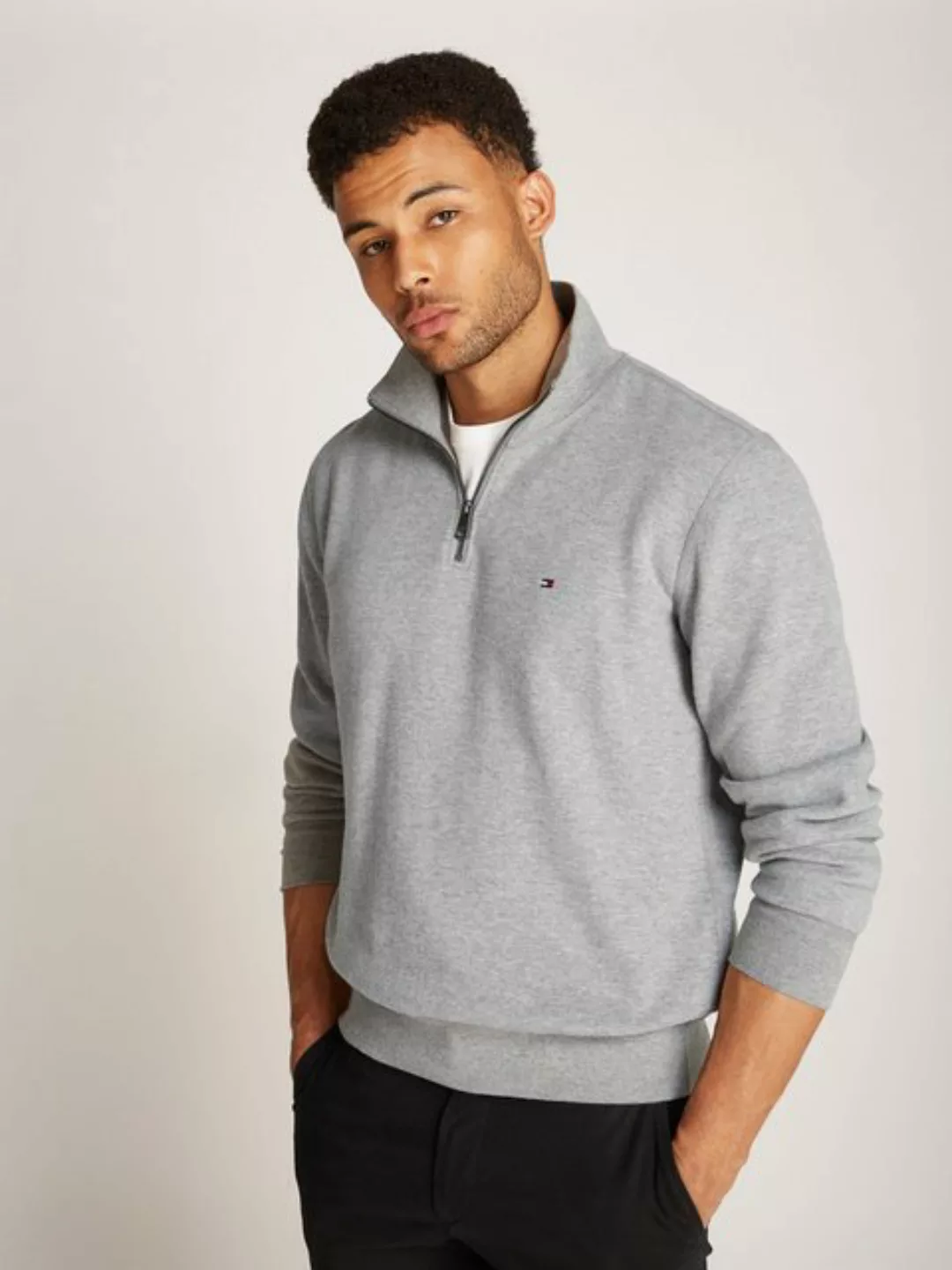 Tommy Hilfiger Sweatshirt ESSENTIAL FLEECE 1/4 ZIP mit Stehkragen günstig online kaufen