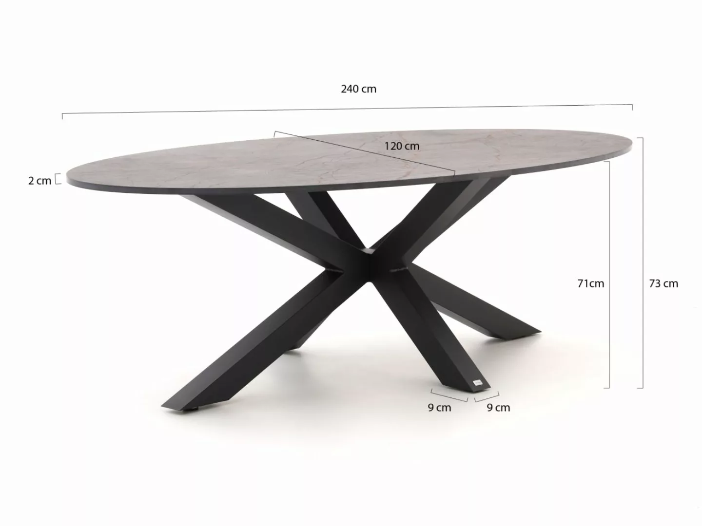 Bellagio Induno Ellips Gartentisch 240x120 cm günstig online kaufen