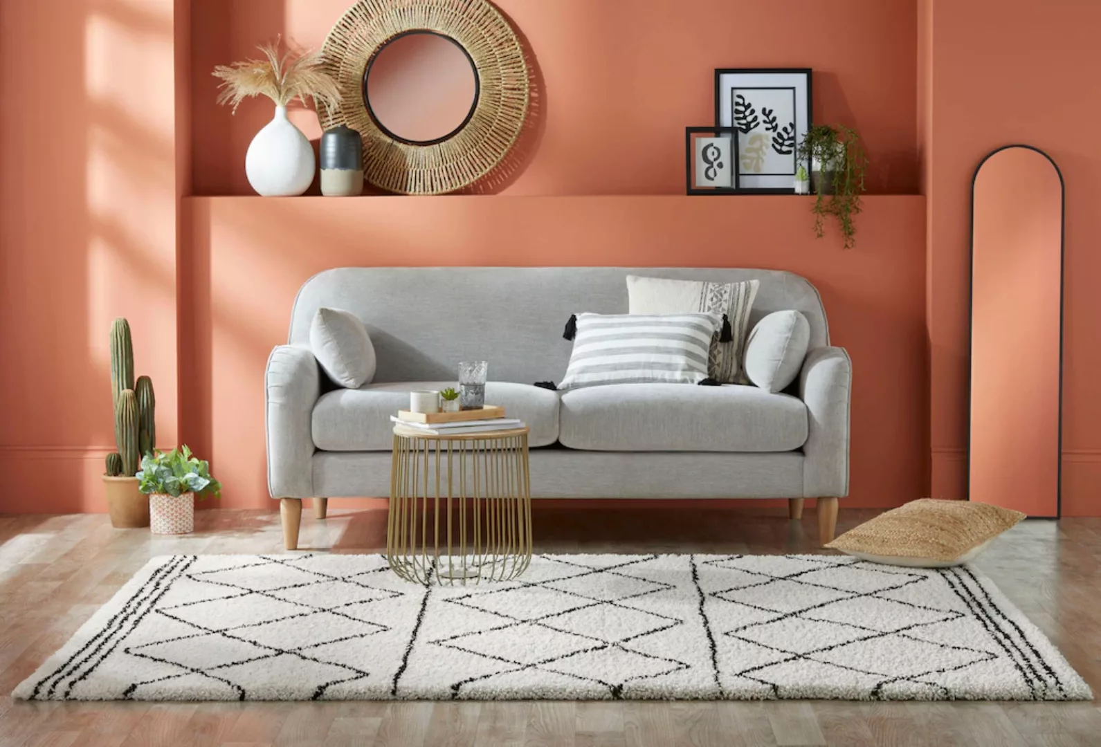 FLAIR RUGS Hochflor-Teppich »Kush Berber«, rechteckig, 30 mm Höhe, geometri günstig online kaufen