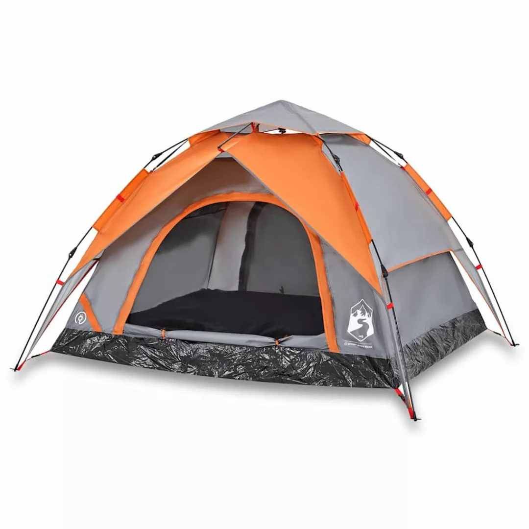 vidaXL Kuppelzelt Kuppel-Campingzelt 3 Personen Grau günstig online kaufen