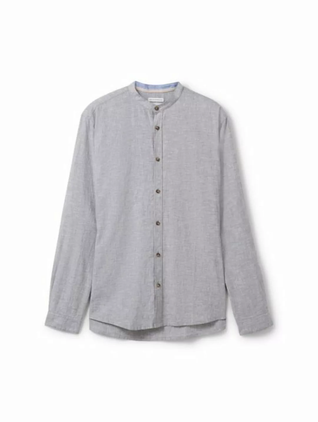 TOM TAILOR T-Shirt cotton linen shirt, smokey olive green chambray günstig online kaufen