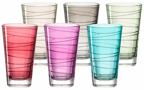 LEONARDO Longdrinkglas »Colori«, (Set, 6 tlg.), veredelte mit lichtechter H günstig online kaufen