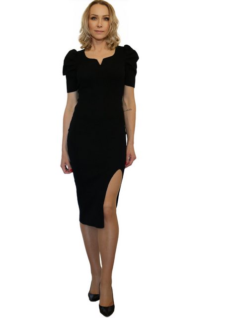 MonCaprise by Clothè Bleistiftkleid Midi Kleid Strickkleid Figurbetont schw günstig online kaufen
