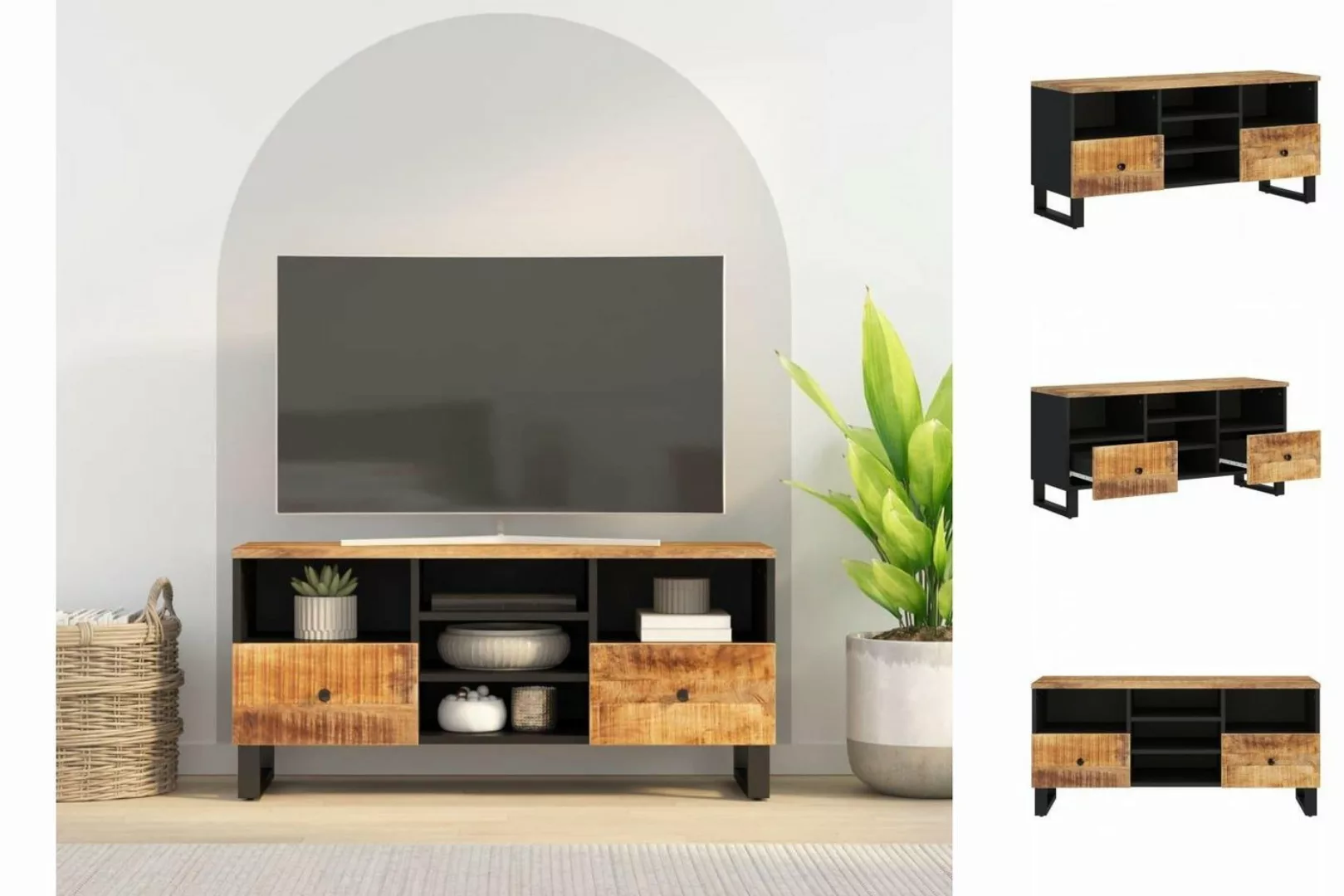 vidaXL TV-Schrank TV-Schrank 100x33x46 cm Massivholz Mango Spanplatte günstig online kaufen