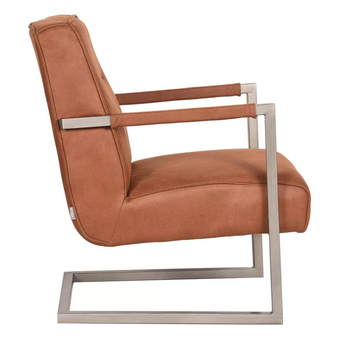 Lounge Sessel in Cognac Braun Microfaser Armlehnen günstig online kaufen