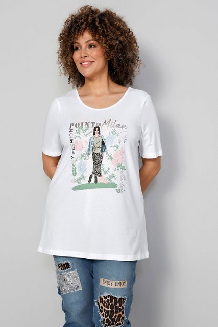 MIAMODA Rundhalsshirt T-Shirt Frauen-Motiv Rundhals Halbarm günstig online kaufen