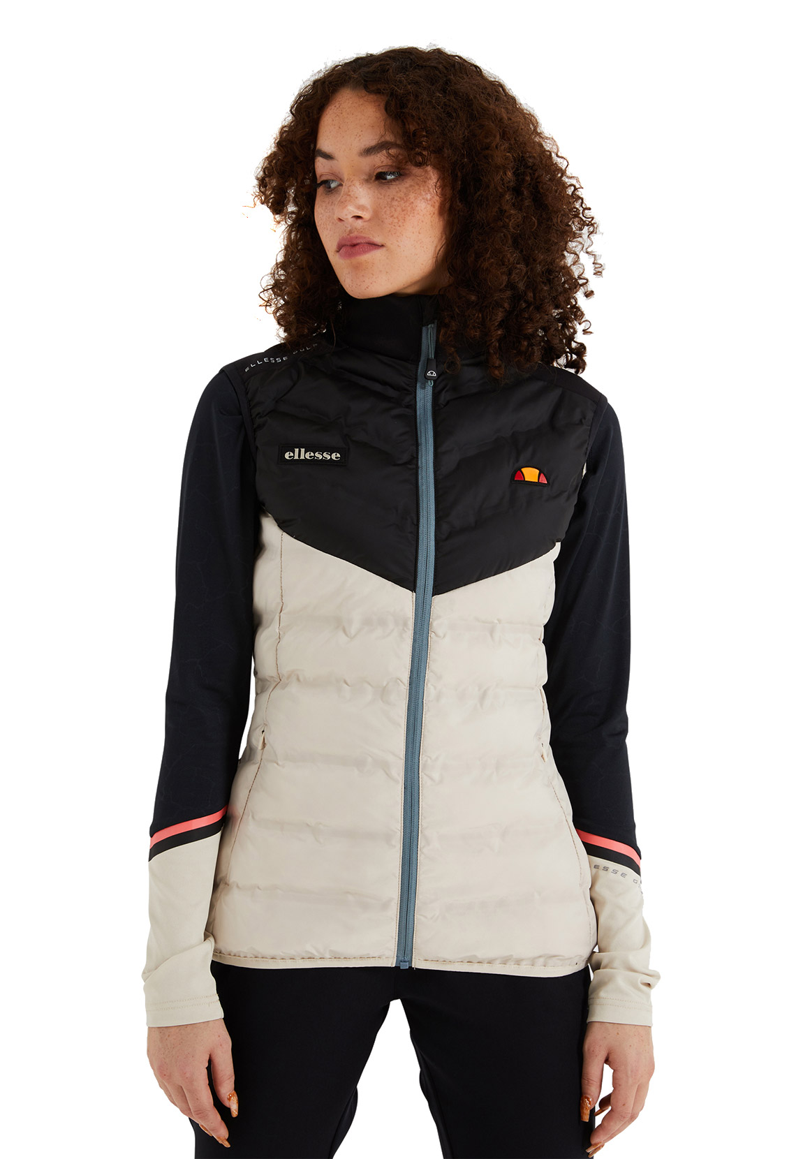 Ellesse Damen Weste LIVO GILET Beige Schwarz günstig online kaufen