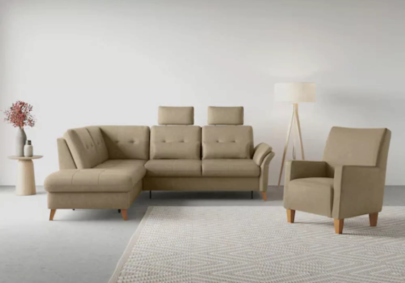 sit&more Ecksofa »Göteborg«, inkl. Sitztiefenverstellung, wahlweise mit Bet günstig online kaufen