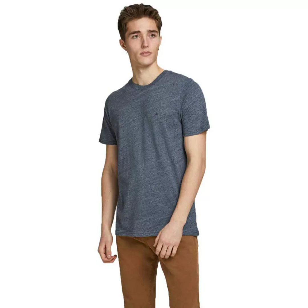 Jack & Jones Melange Kurzärmeliges T-shirt L Maritime Blue / Detail Melange günstig online kaufen
