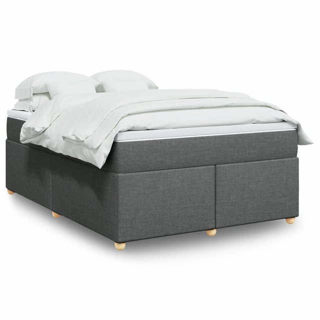 vidaXL Bettgestell Boxspringbett mit Matratze Dunkelgrau 160x200 cm Stoff B günstig online kaufen