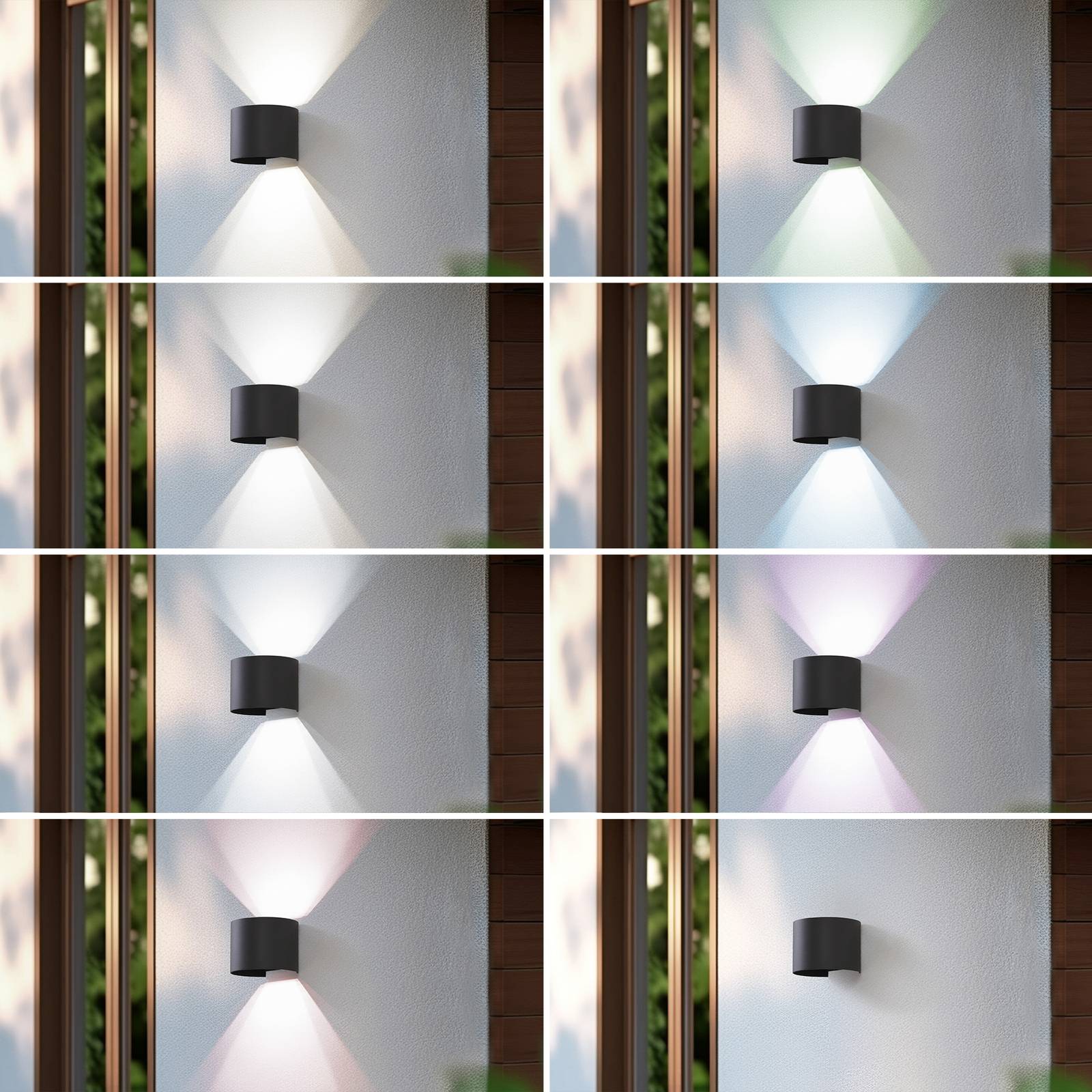Lindby Smart LED-Außenwandlampe Dara grau rund CCT RGB Tuya günstig online kaufen