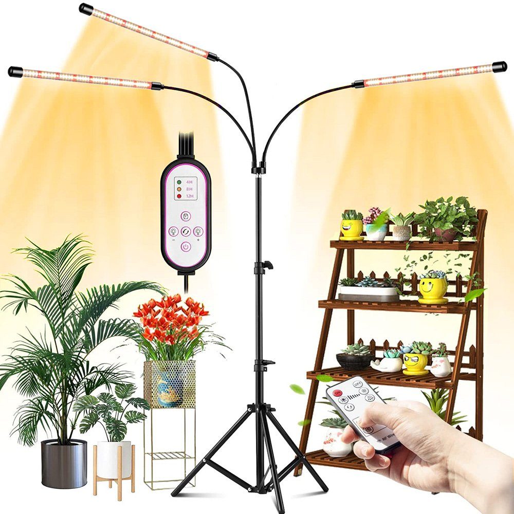 Rosnek Pflanzenlampe 3/4/5 Köpfe, Vollspektrum, dimmbar, günstig online kaufen