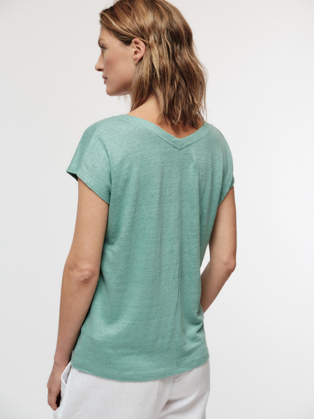 Shirt Mit V-ausschnitt Aus Bio-leinen günstig online kaufen