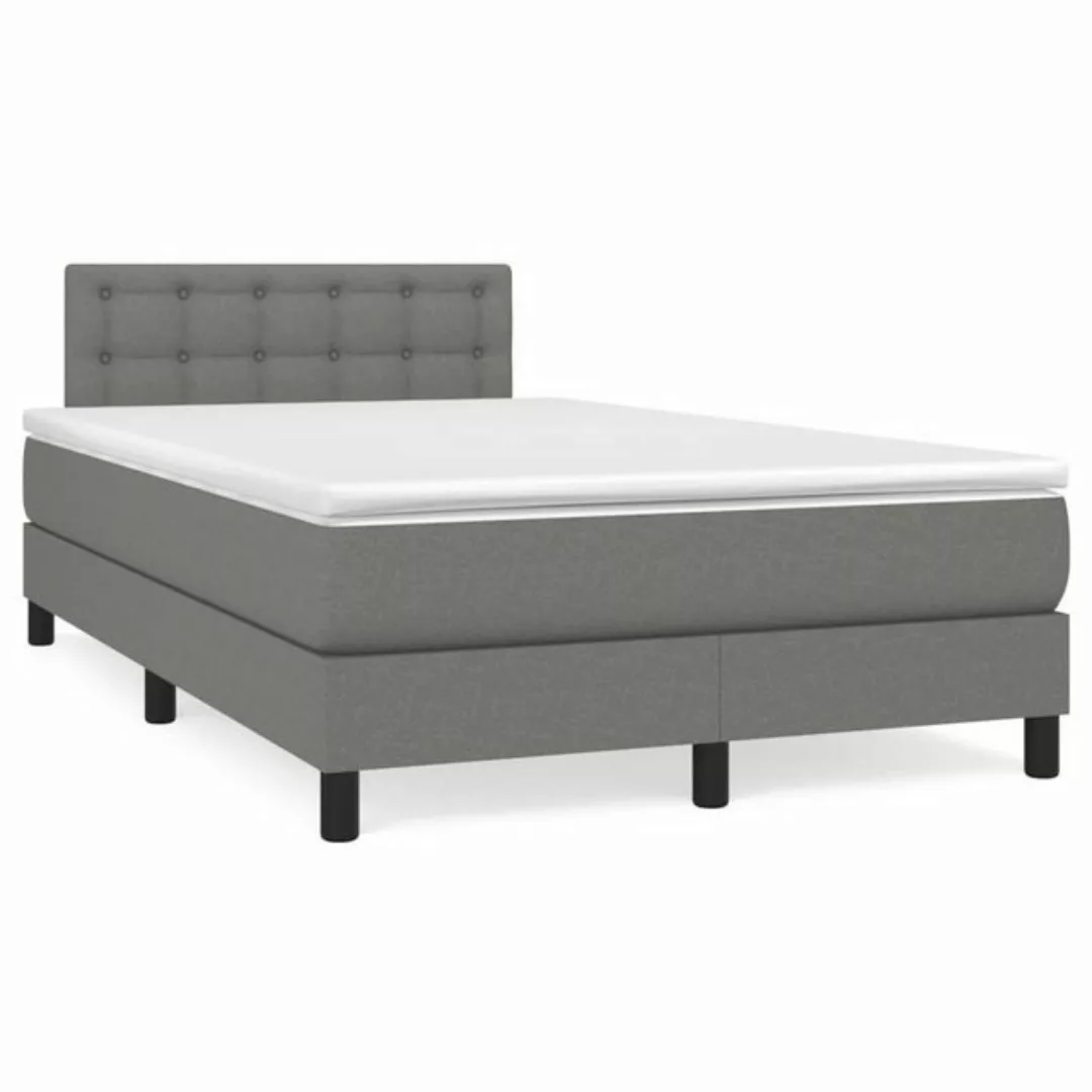 furnicato Bett Boxspringbett mit Matratze Dunkelgrau 120x200 cm Stoff (1-tl günstig online kaufen