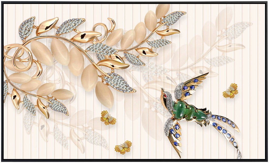 Papermoon Infrarotheizung »Muster mit Blumen und Vogel«, sehr angenehme Str günstig online kaufen