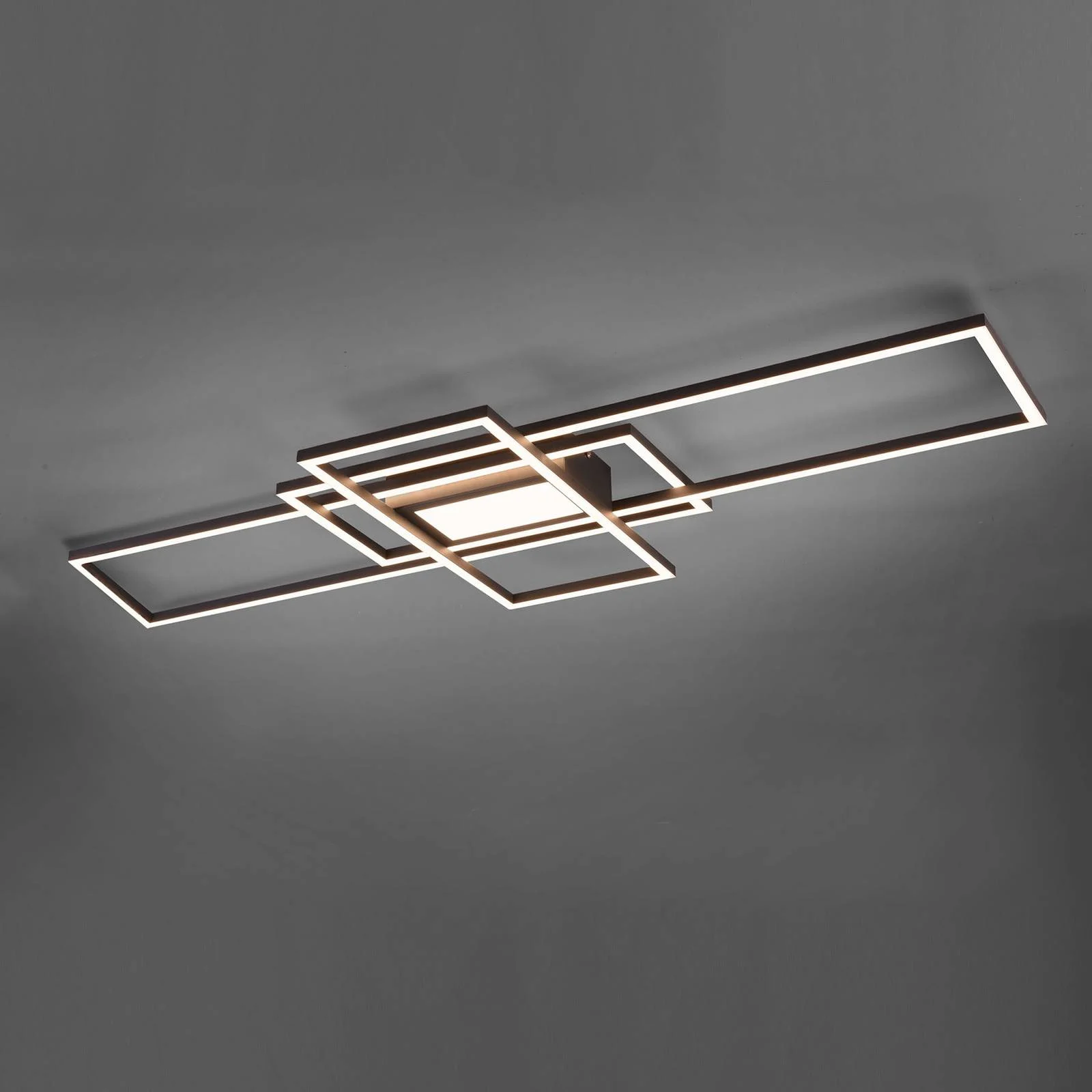 Trio LED-Deckenleuchte Irvine 105 cm x 42 cm Anthrazit günstig online kaufen