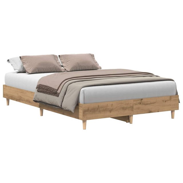 vidaXL Bett Bettgestell ohne Matratze Artisan-Eiche 120x200cm Holzwerkstoff günstig online kaufen