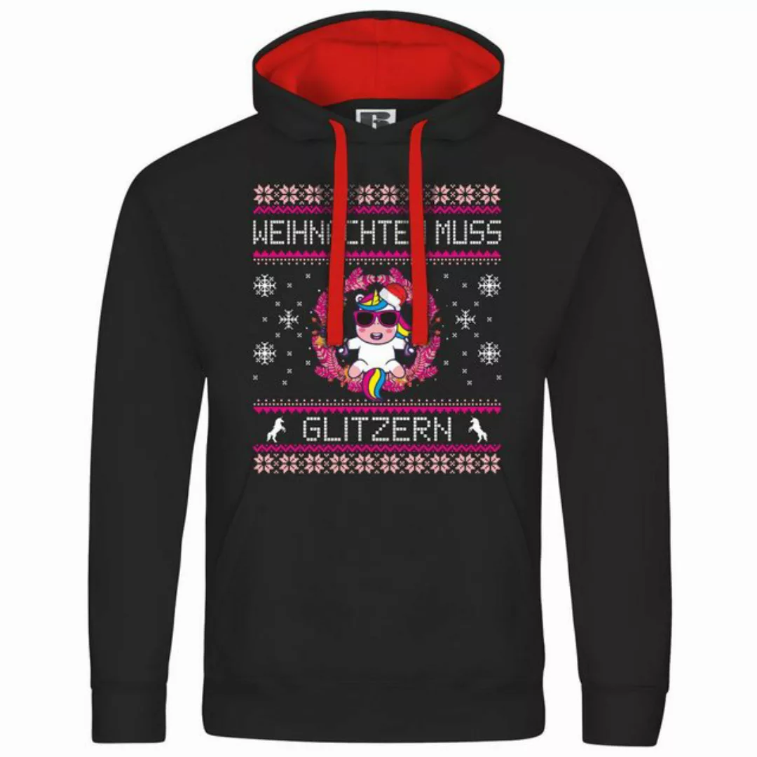 deinshirt Kapuzenpullover Herren Kapuzenpullover Weihnachten muss glitzern günstig online kaufen