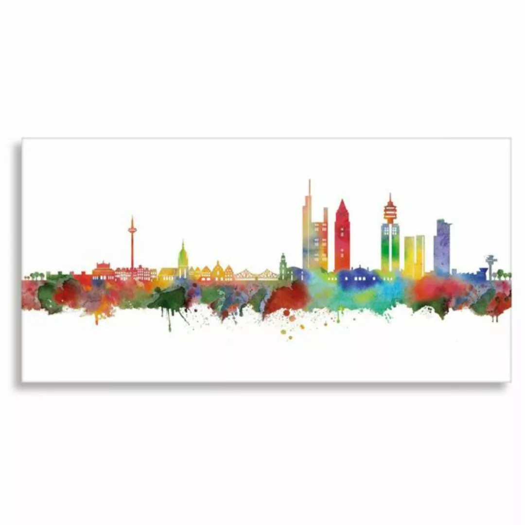 Frankfurt Skyline - Light - Leinwand - Kunstdruck - Bilder günstig online kaufen