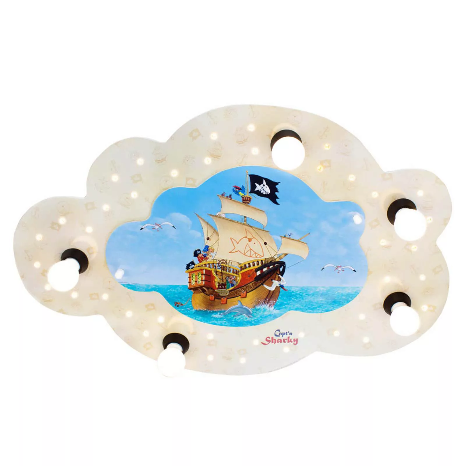 Wolkenförmige Deckenleuchte Capt'n Sharky mit LEDs günstig online kaufen