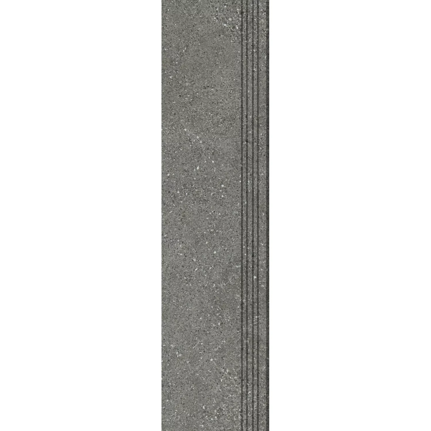 Trittstufe Pebblestone Feinsteinzeug Glasiert Grau Matt 30 cm x 120 cm günstig online kaufen