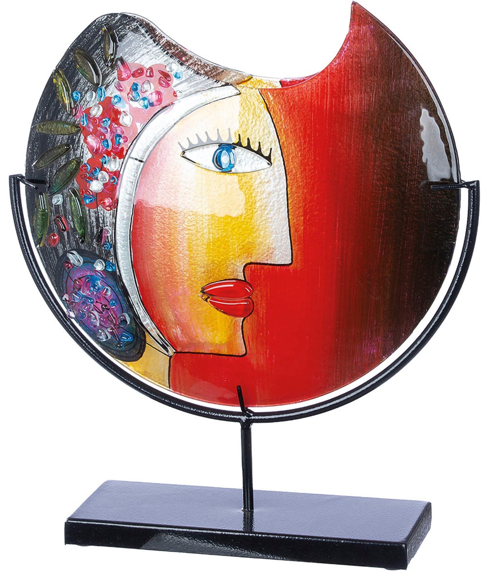 Casablanca by Gilde Dekovase »Glasart Deko Vase Face "Cloe", Höhe ca. 48 cm günstig online kaufen