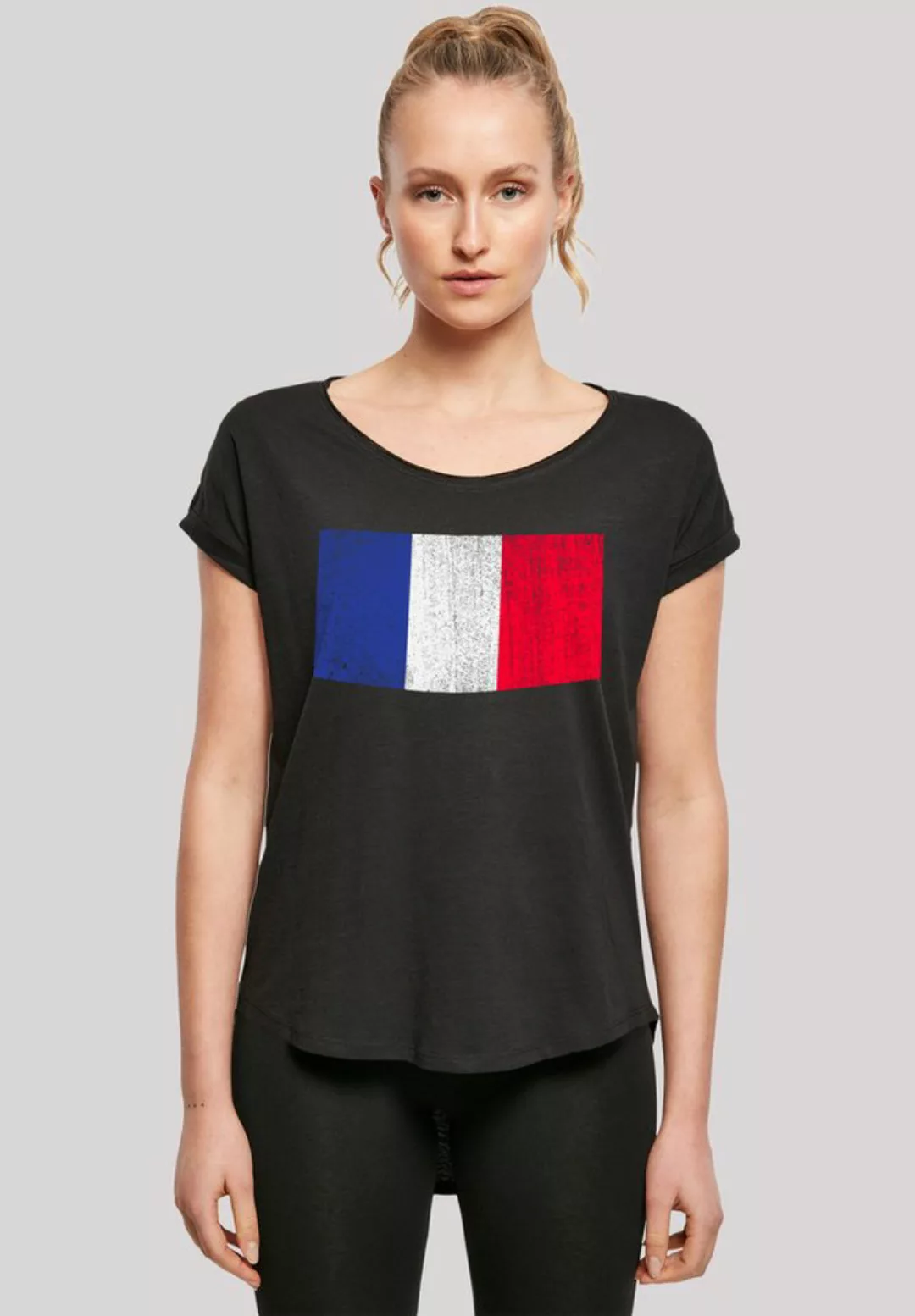 F4NT4STIC T-Shirt France Frankreich Flagge distressed Print günstig online kaufen