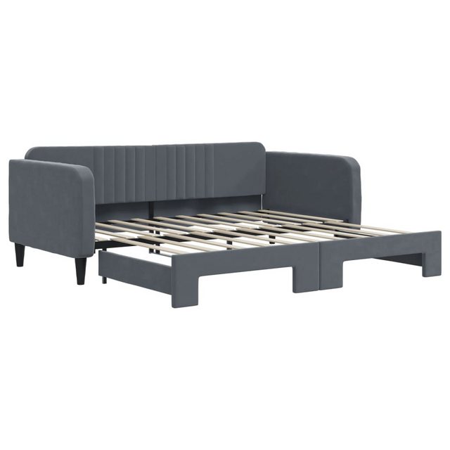 vidaXL Bett Tagesbett Ausziehbar Dunkelgrau 90x190 cm Samt günstig online kaufen