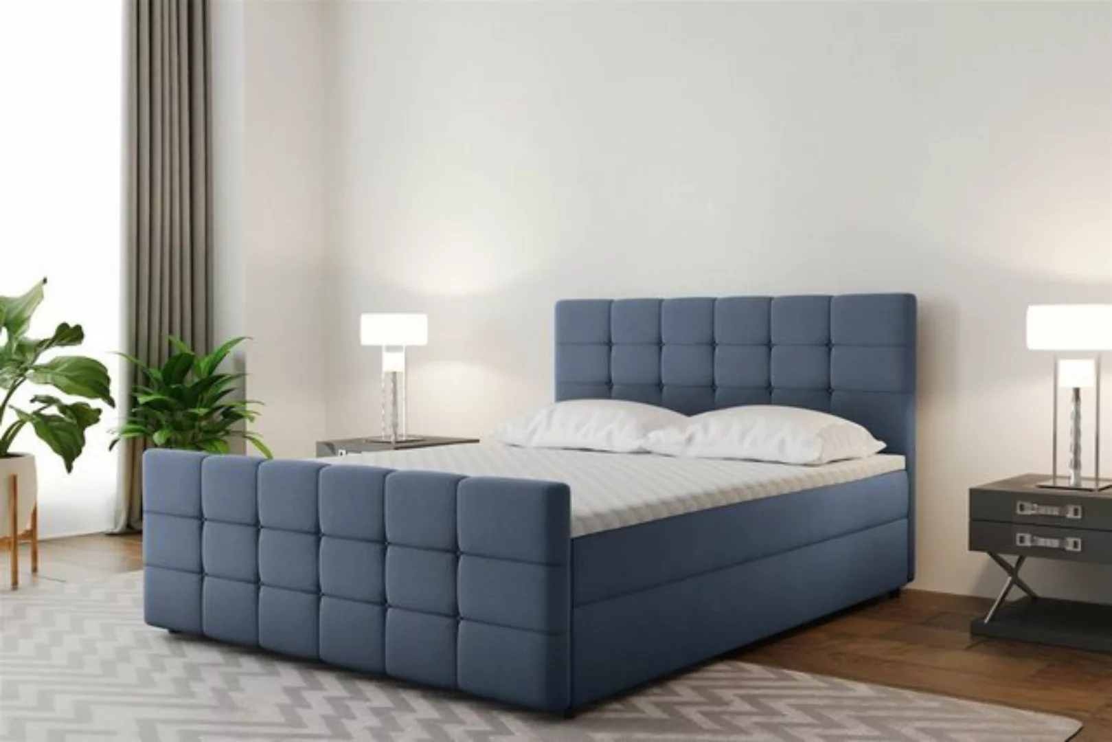 Fun Möbel Boxspringbett Boxspringbett Schlafzimmerbett SENON Überlänge in S günstig online kaufen