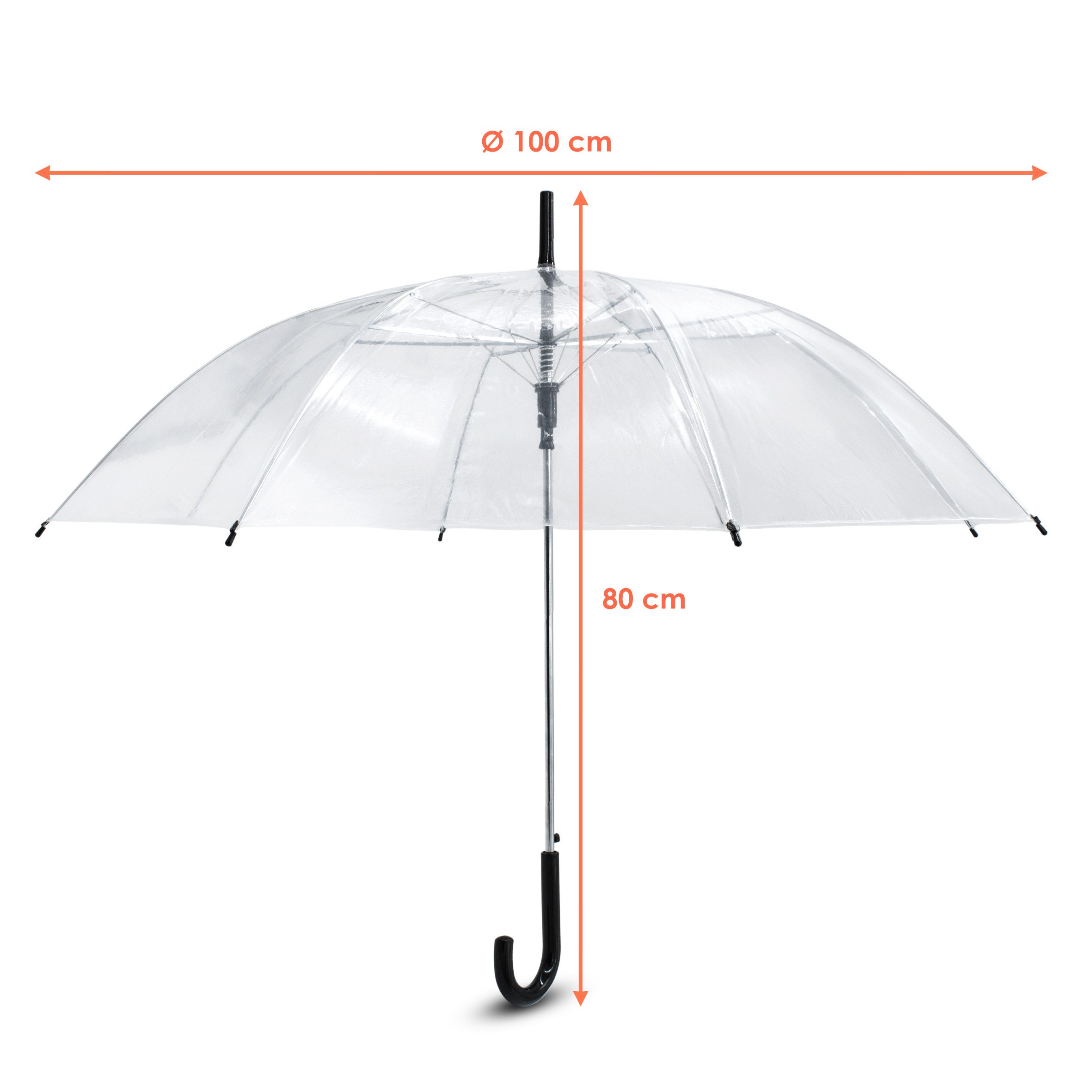 Spetebo Regenschirm-Wanderstock Regenschirm transparent mit Druckknopf günstig online kaufen