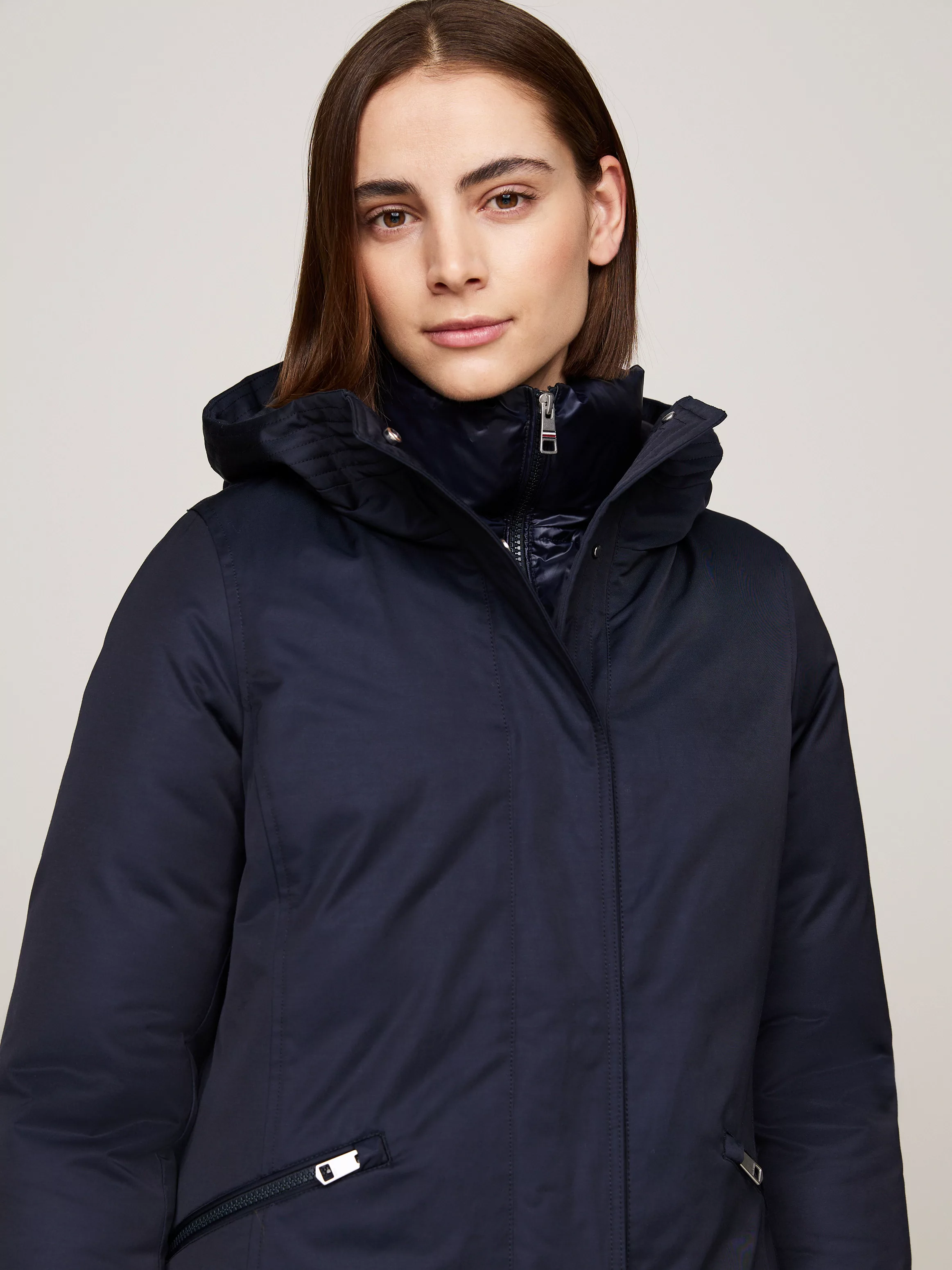 Tommy Hilfiger Parka, mit Kapuze, mit Logoprägung günstig online kaufen