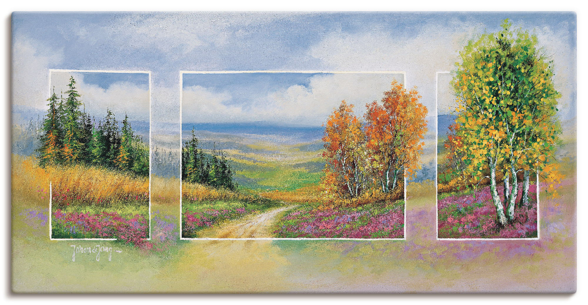 Artland Wandbild »Frühlling Triptychon«, Vier Jahreszeiten, (1 St.), als Le günstig online kaufen