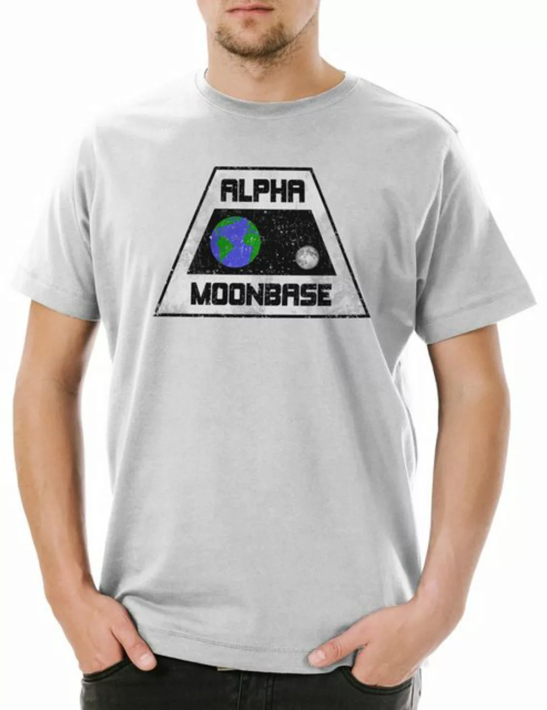 Urban Backwoods Print-Shirt Vintage Alpha Moonbase Logo Herren T-Shirt Mond günstig online kaufen