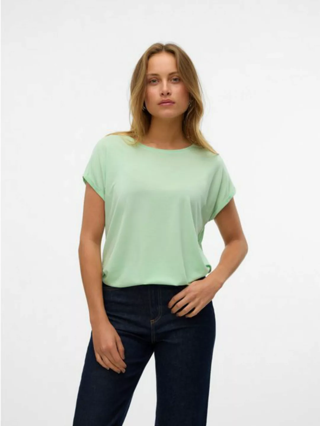 Vero Moda Rundhalsshirt "VMAVA PLAIN SS TOP GAJRS NOOS" günstig online kaufen