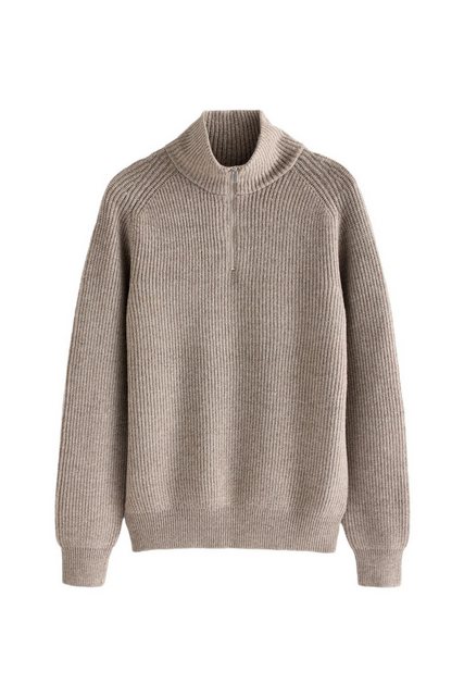 Next Rundhalspullover Strukturierter Pullover mit RV-Kragen Relaxed Fit (1- günstig online kaufen