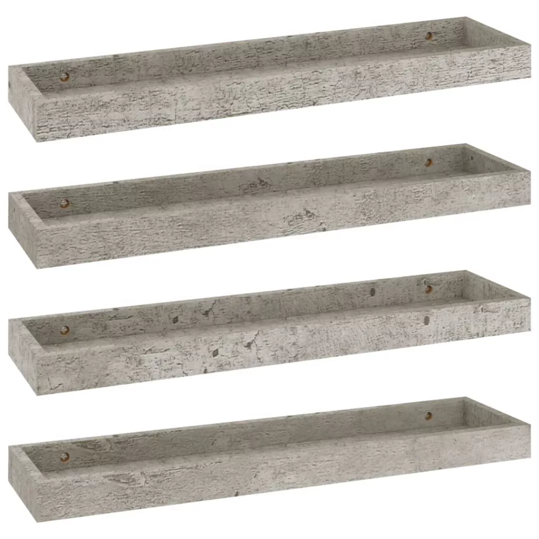 4 Stk. Wandregale Loggia 60x15x4 Cm Mdf Betongrau günstig online kaufen