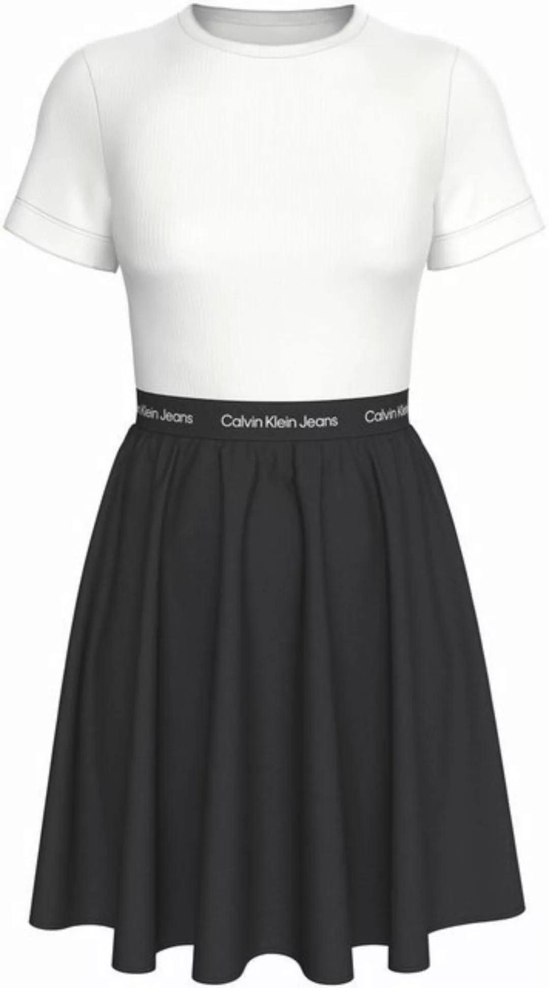 Calvin Klein Jeans Blusenkleid LOGO ELASTIC SHORT SLEEVE DRESS mit Logoschr günstig online kaufen