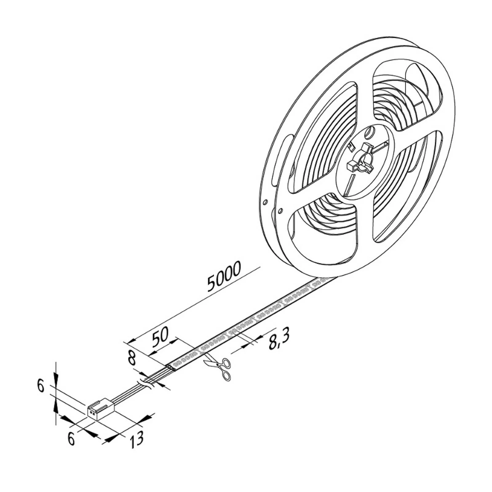 LED-Strip Basic-Tape S, IP54, 3.000K, Länge 500cm günstig online kaufen