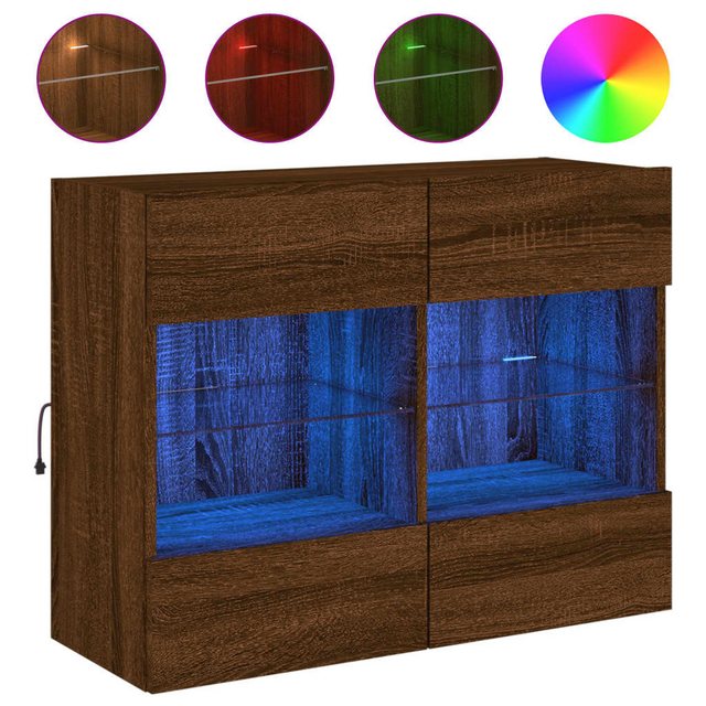 vidaXL TV-Schrank TV-Wandschrank mit LED-Leuchten Braun Eichen-Optik günstig online kaufen