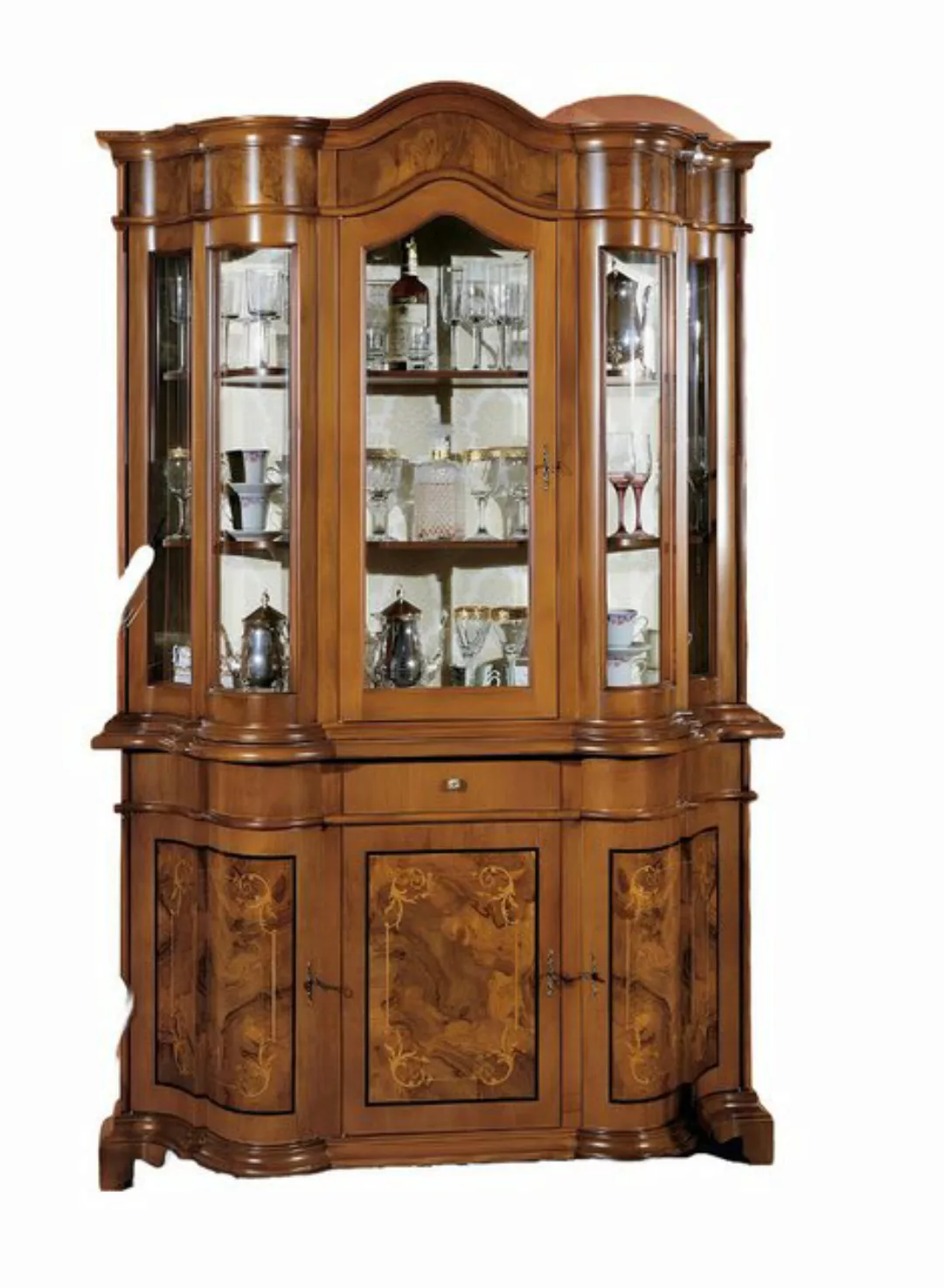 Xlmoebel Vitrine Schrank aus Holz und Glas Vitrine Möbel Regal Italienische günstig online kaufen